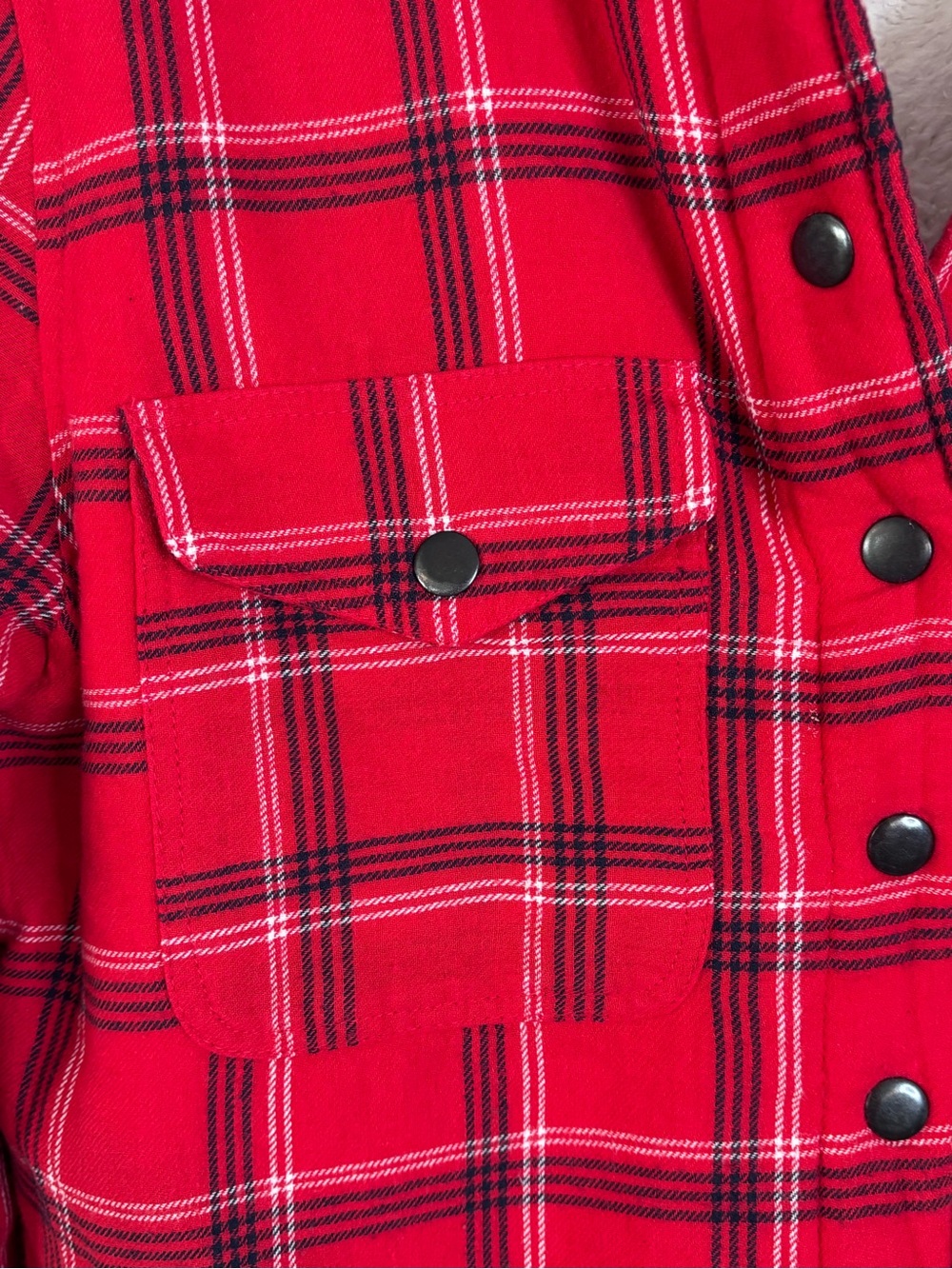 Lucky Brand Women’s Red Plaid Sherpa-Lined Jean Jacket sz S - Picture 4 of 9
